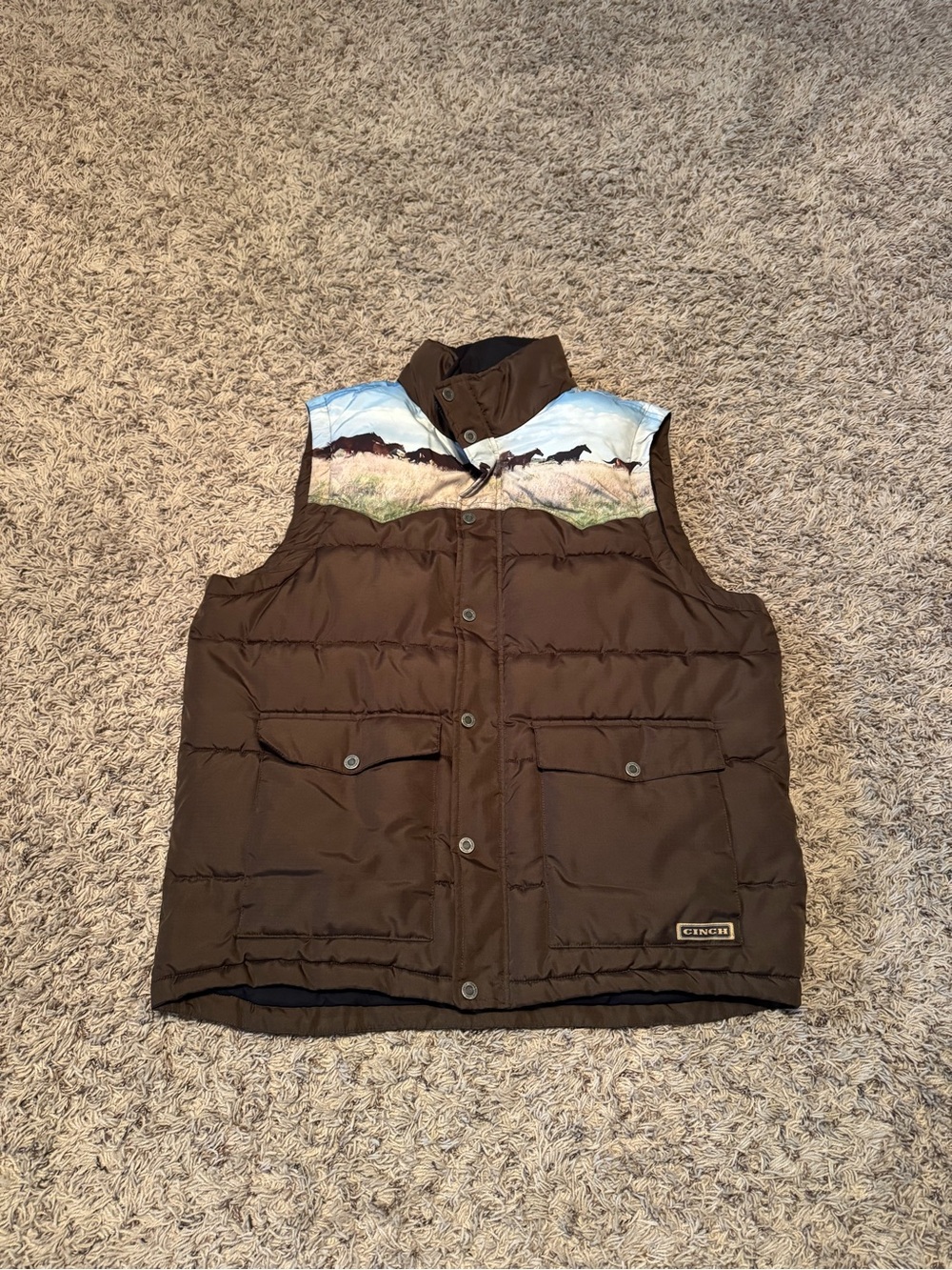 Cinch Brown Puffer Vest